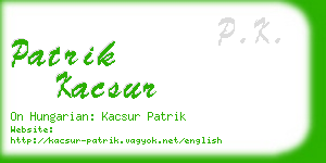 patrik kacsur business card